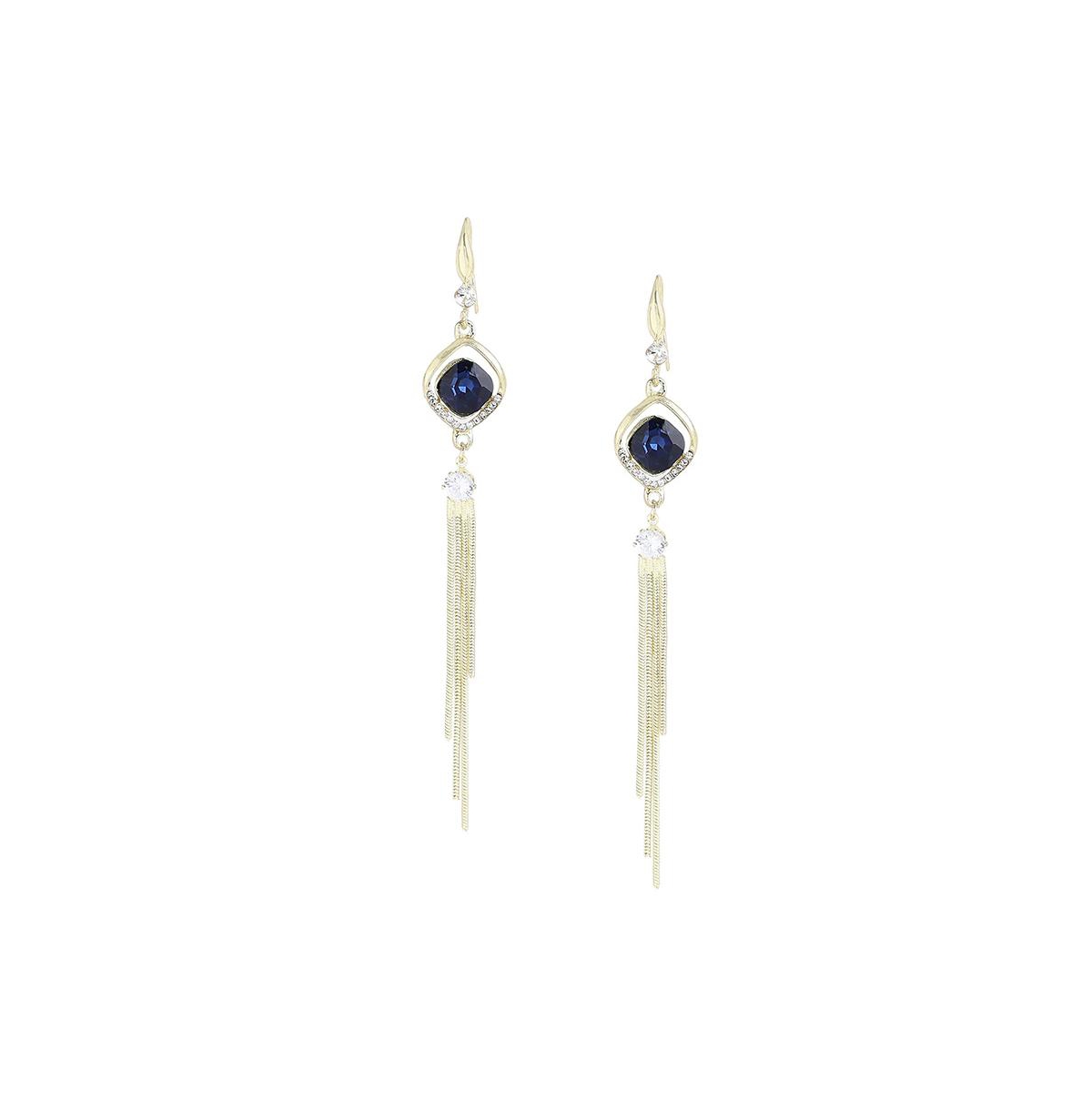 Sohi Women's Black Sleek Drop Earrings - Blue