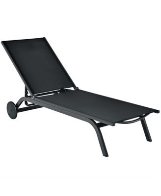 Outdoor Lounge Chair Chaise Reclining Aluminum Fabric Adjustable