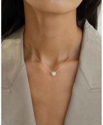 Sterling Plated Eleanor Pearl Necklace Dainty Trendy