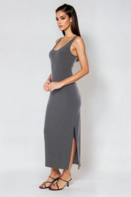 Women's V-Neck Tank Rib Maxi Dress