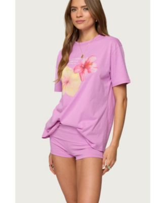 Womens Fleur Hibiscus Graphic T Shirt