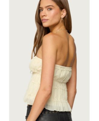 Women's Seren Ruffle Chiffon Strapless Top
