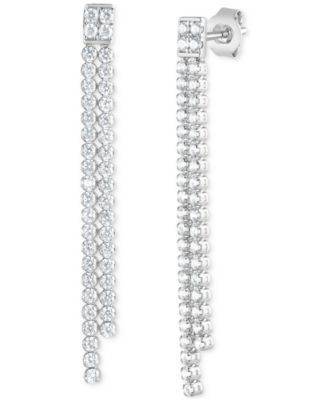 Lab Grown Diamond Linear Drop Earrings (1-3/4 ct. t.w.) in 14k White Gold