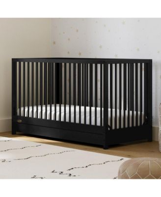Teddi 5-in-1 Convertible Crib with Drawer - Black