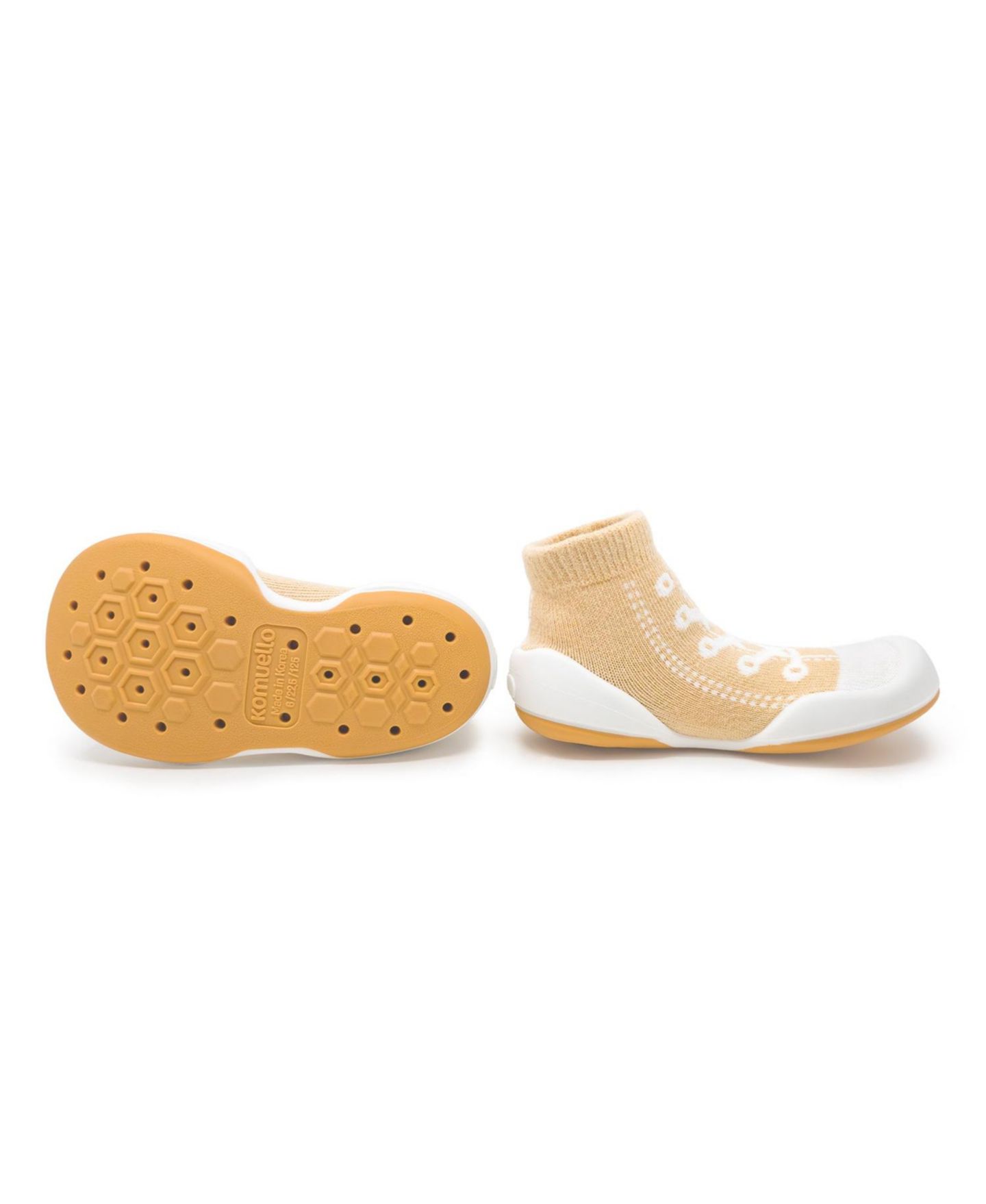 Кроссовки Komuello First Walk Sock Shoes Sneakers - Beige для малышей — фото 2