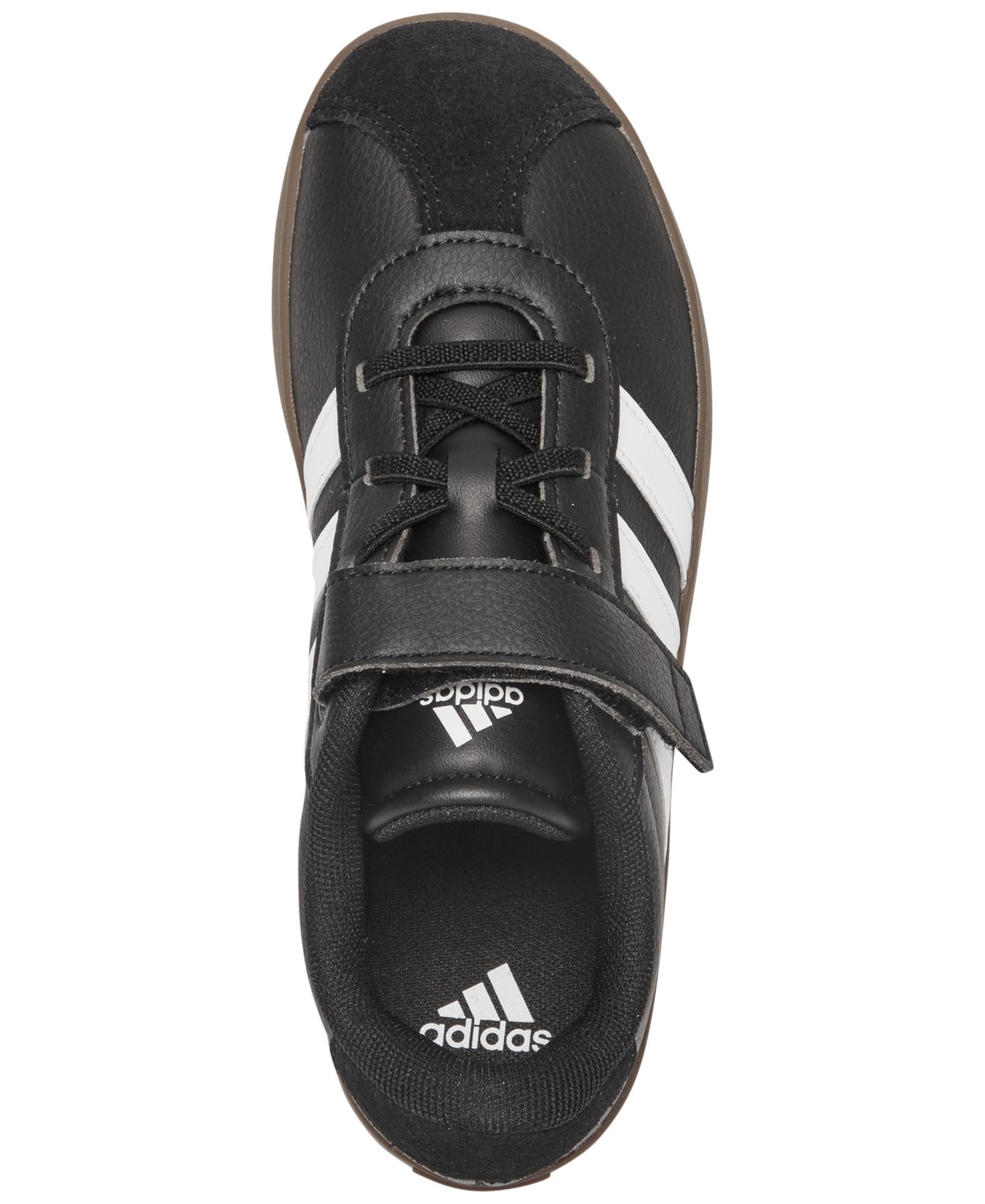 Детские повседневные кроссовки adidas VL Court 3.0 на липучке, цвет: Чёрный / Белый — фото 5