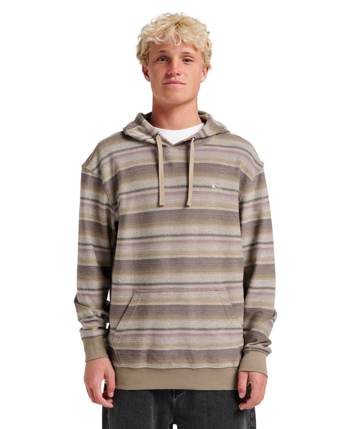 Quiksilver Great Otway Stripe Hoodie In Neutral
