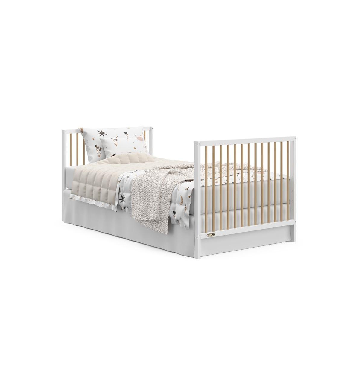 Graco Teddi 4-in-1 Convertible Mini Crib - White with Driftwood