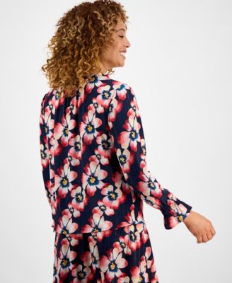 Women's Printed Lurex Shine Top, Exclusively at Macy's