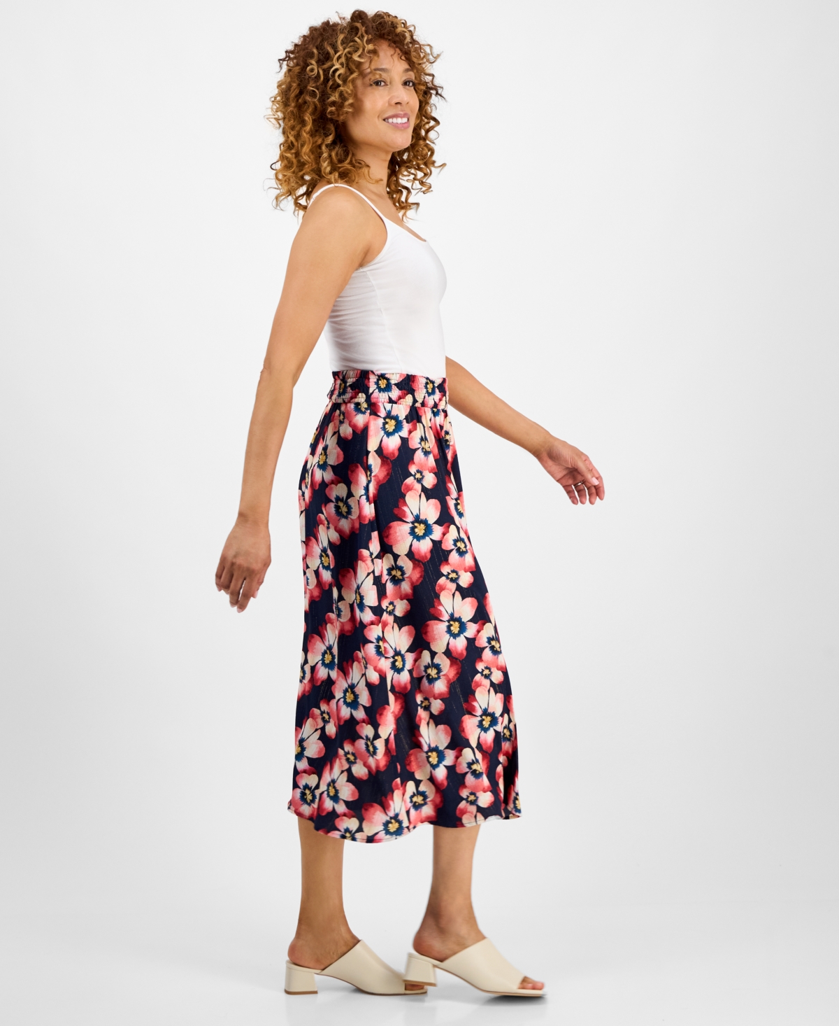 Jm Collection Women's Printed Jacquard Midi Skirt, Macy's Exclusive In Multi