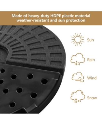 4 Pieces Round Cantilever Umbrella Base with Carry Handles for Garden