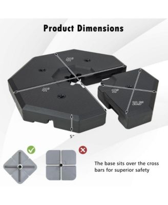 4 Pieces Patio Cantilever Offset Umbrella Weights Base Plate Set