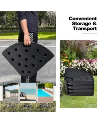 4 Pieces Outdoor Cantilever Offset Patio Umbrella Base