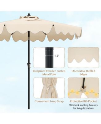 9 Feet Patio Umbrella with Crank Handle and Push Button Tilt