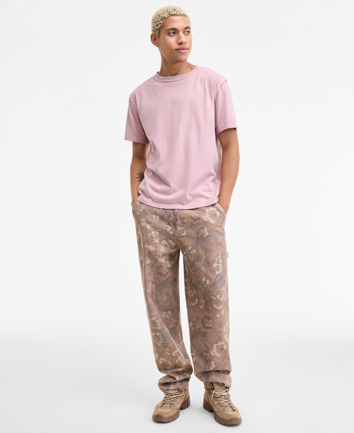 Sun + Stone Men's Inside Out Regular-fit T-shirt, Exclusively At Macy's In Pink