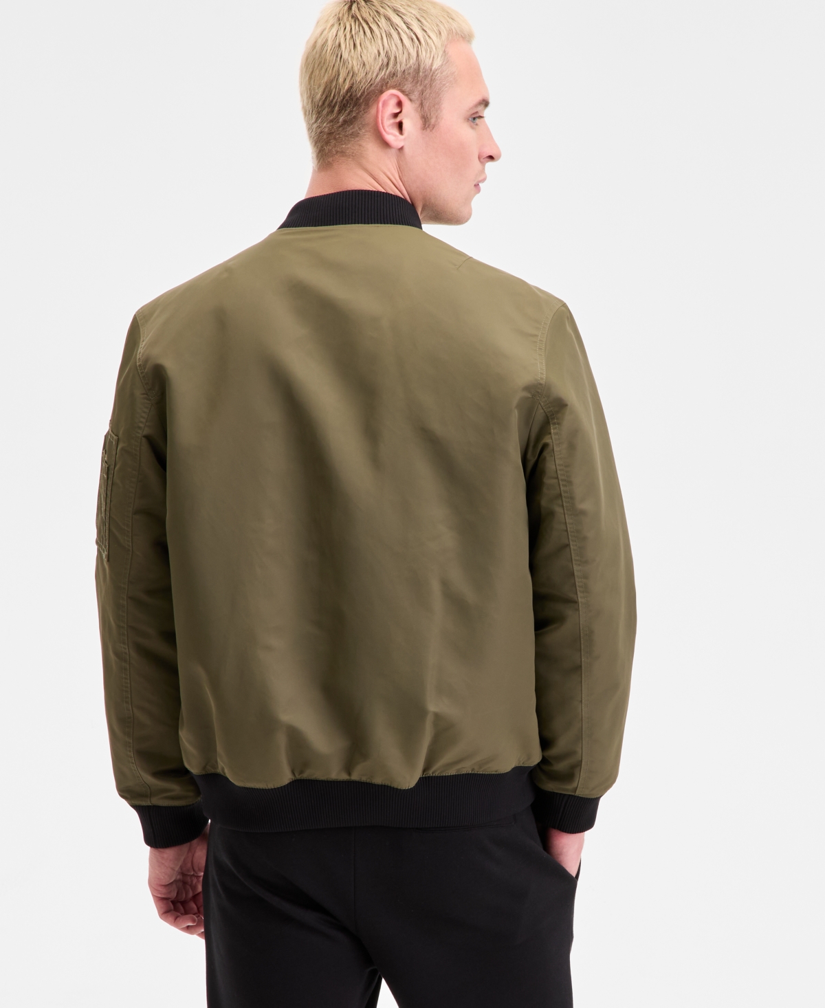 Hugo Boss Hugo By  Men's Baken2435 Slim-fit Satin Bomber Jacket In Black