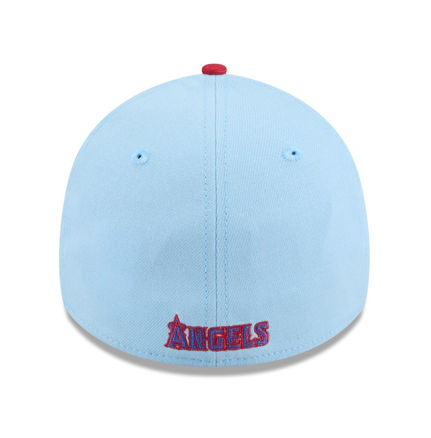 Мужская кепка New Era Light Blue/Red Los Angeles Angels 2025 Fourth of July 39THIRTY Flex Hat — фото 4