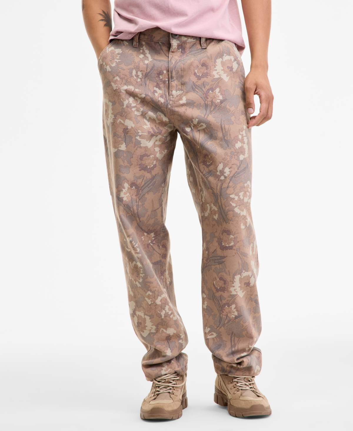 Sun + Stone Men's Pippen Relaxed-fit Cotton Floral Carpenter Pants, Macy's Exclusive In Multi