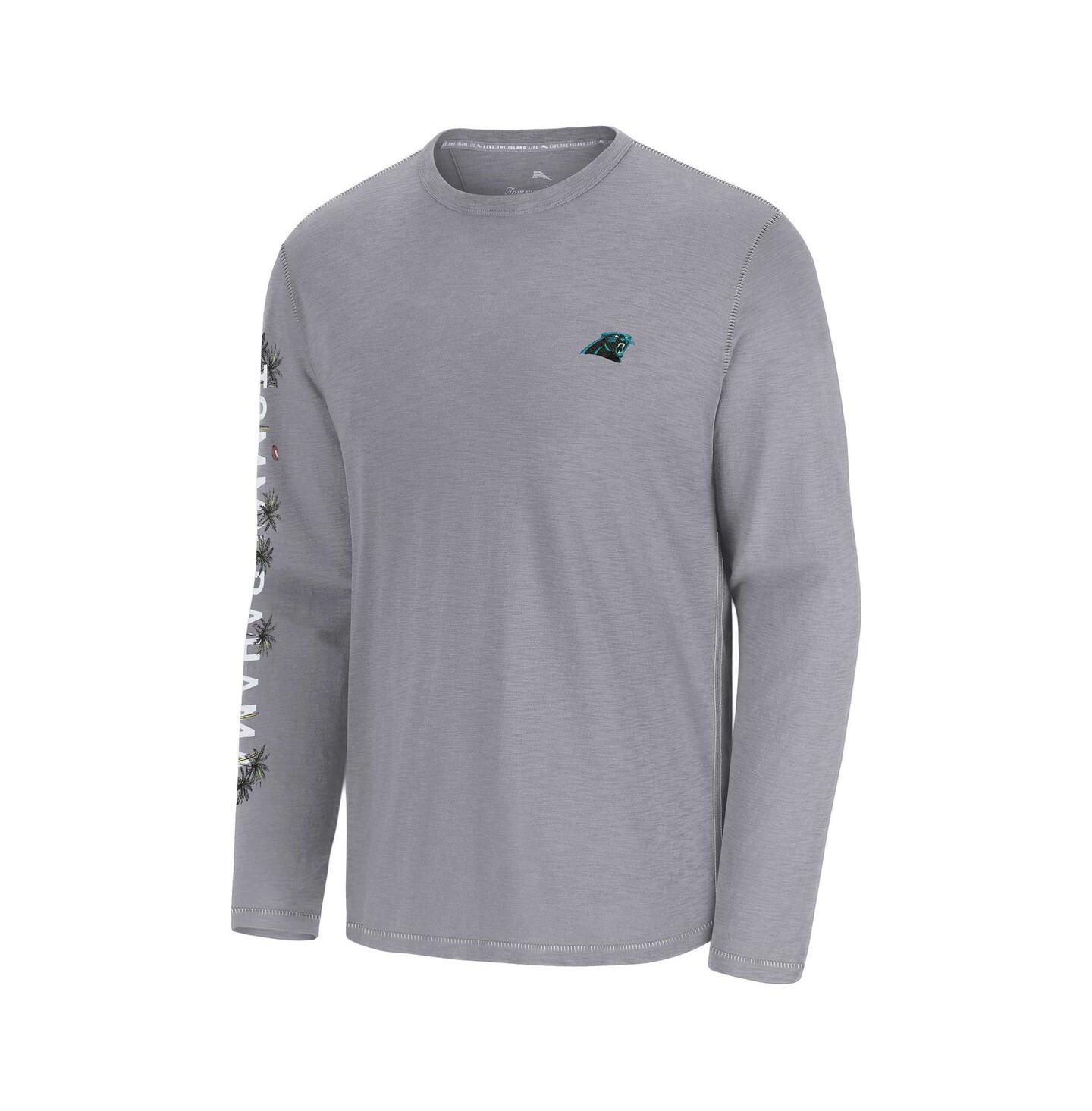 Мужская футболка Tommy Bahama Gray Carolina Panthers Oasis Endzone Lux Long Sleeve — фото 2