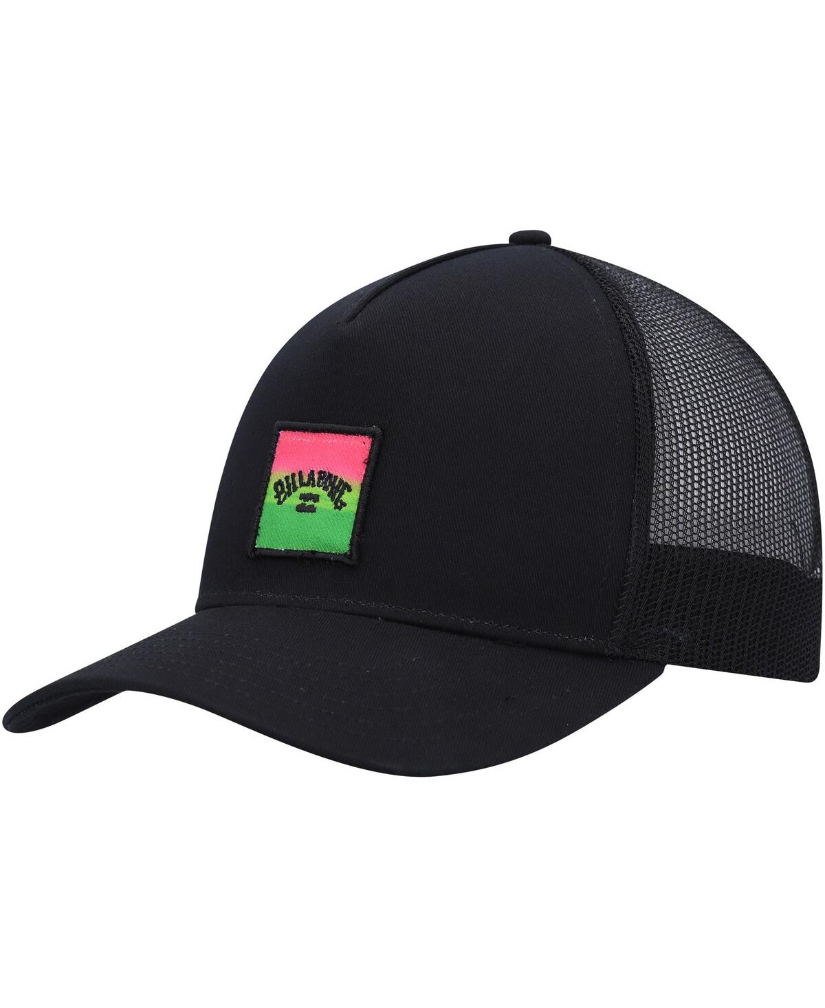 Men's Black Stacked Trucker Snapback Hat - Black