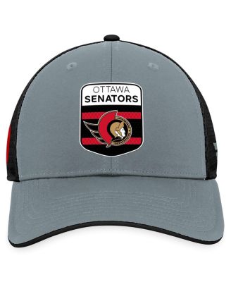 Men's Gray/Black Ottawa Senators Authentic Pro Home Ice Trucker Adjustable Hat