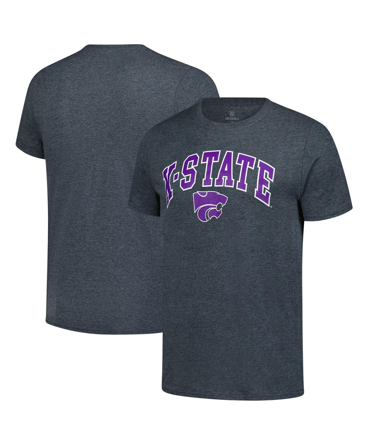 Men's Heather Charcoal Kansas State Wildcats Basic Arch T-Shirt - Heather Charcoal