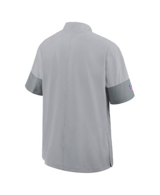 Men's Gray Detroit Lions Sideline Short Sleeve Quarter-Zip Performance Coach Jacket