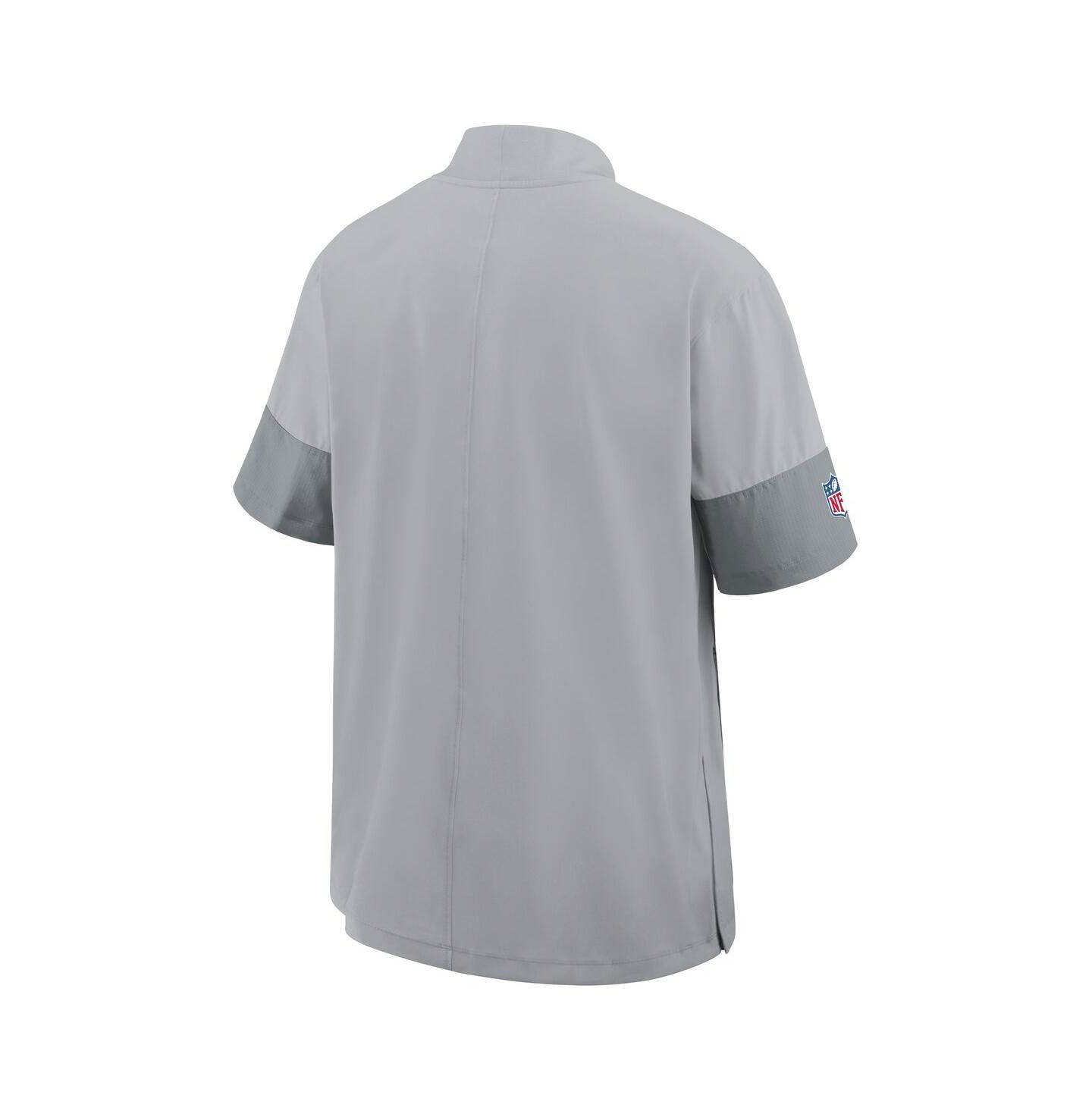 Мужская куртка Nike Gray Detroit Lions Sideline Short Sleeve Quarter-Zip Performance Coach — фото 3