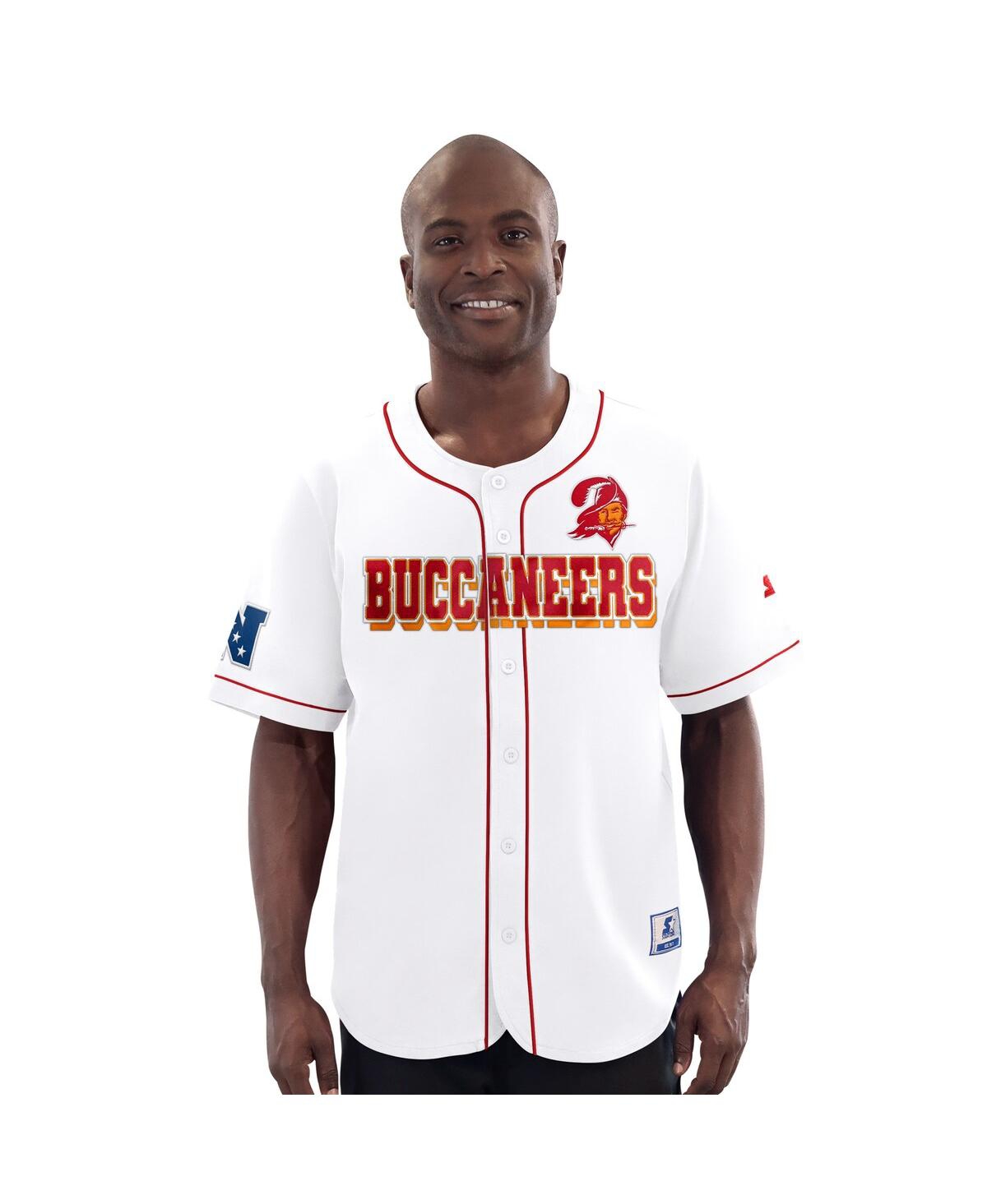 Men's White Tampa Bay Buccaneers Relay Vintage Full-Button Baseball Jersey - White