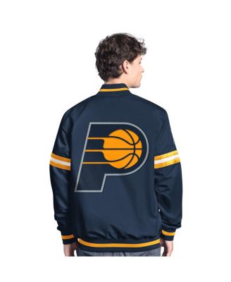 Men's Navy/Gold Indiana Pacers Scout Full Snap Varsity Jacket