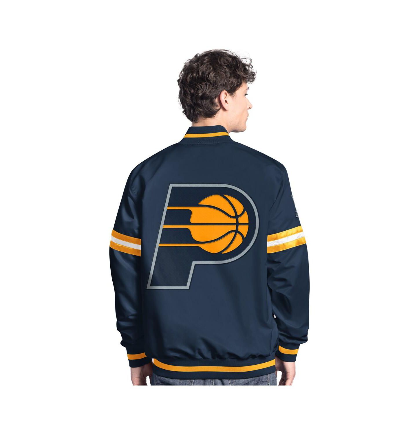 Мужская куртка Starter Navy/Gold Indiana Pacers Scout Full Snap Varsity — фото 2