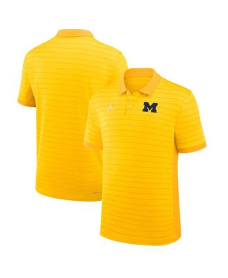 Jordan - Men's Maize Michigan Wolverines 2025 Early Season Coaches Sideline Victory Stripe Performance Polo Shirt