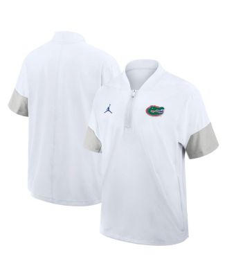 Jordan - Men's White Florida Gators 2025 Sideline Coaches Lightweight Short Sleeve Jacket
