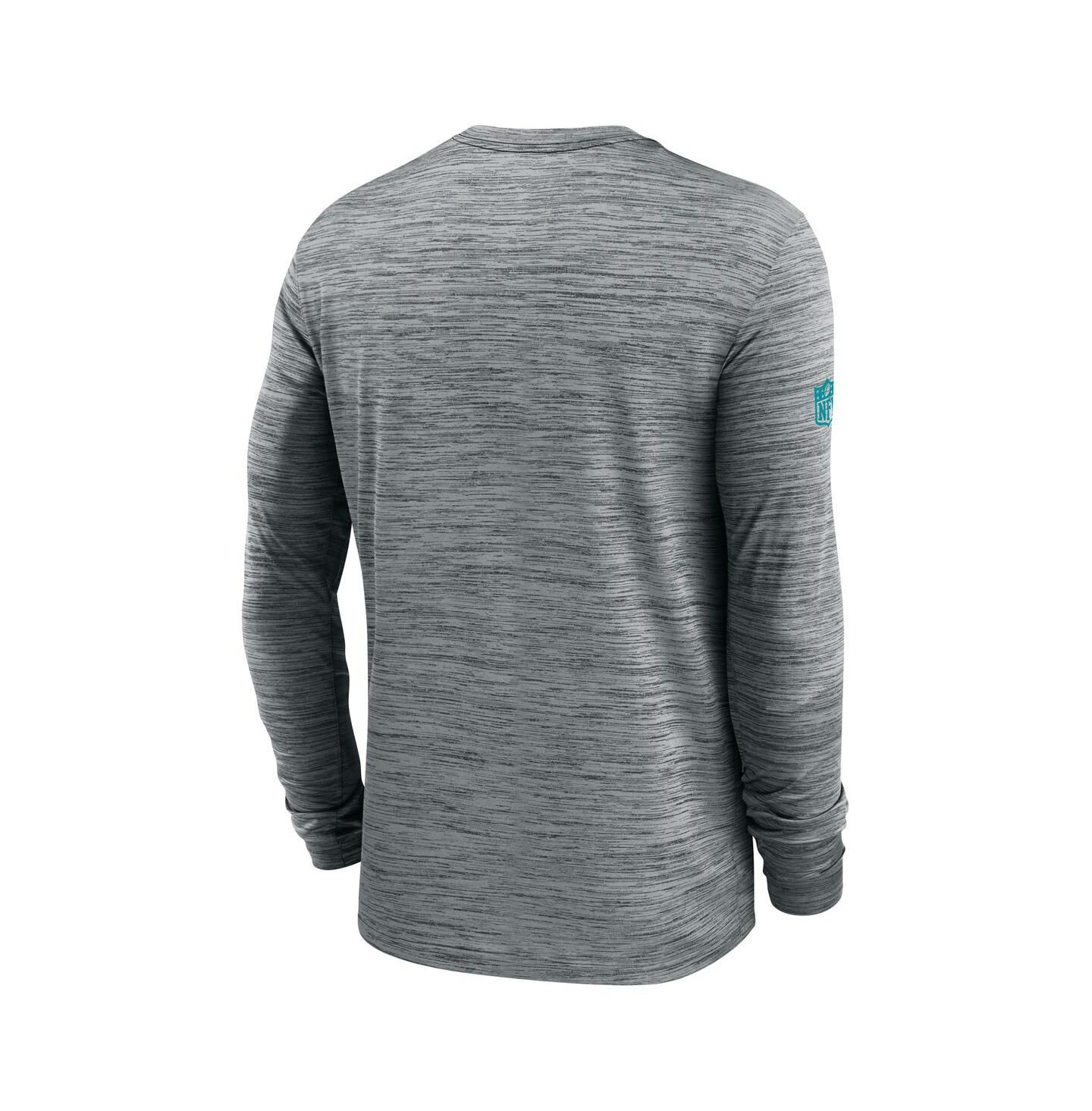 Мужская футболка Nike Gray Miami Dolphins Sideline Velocity Performance Long Sleeve — фото 3
