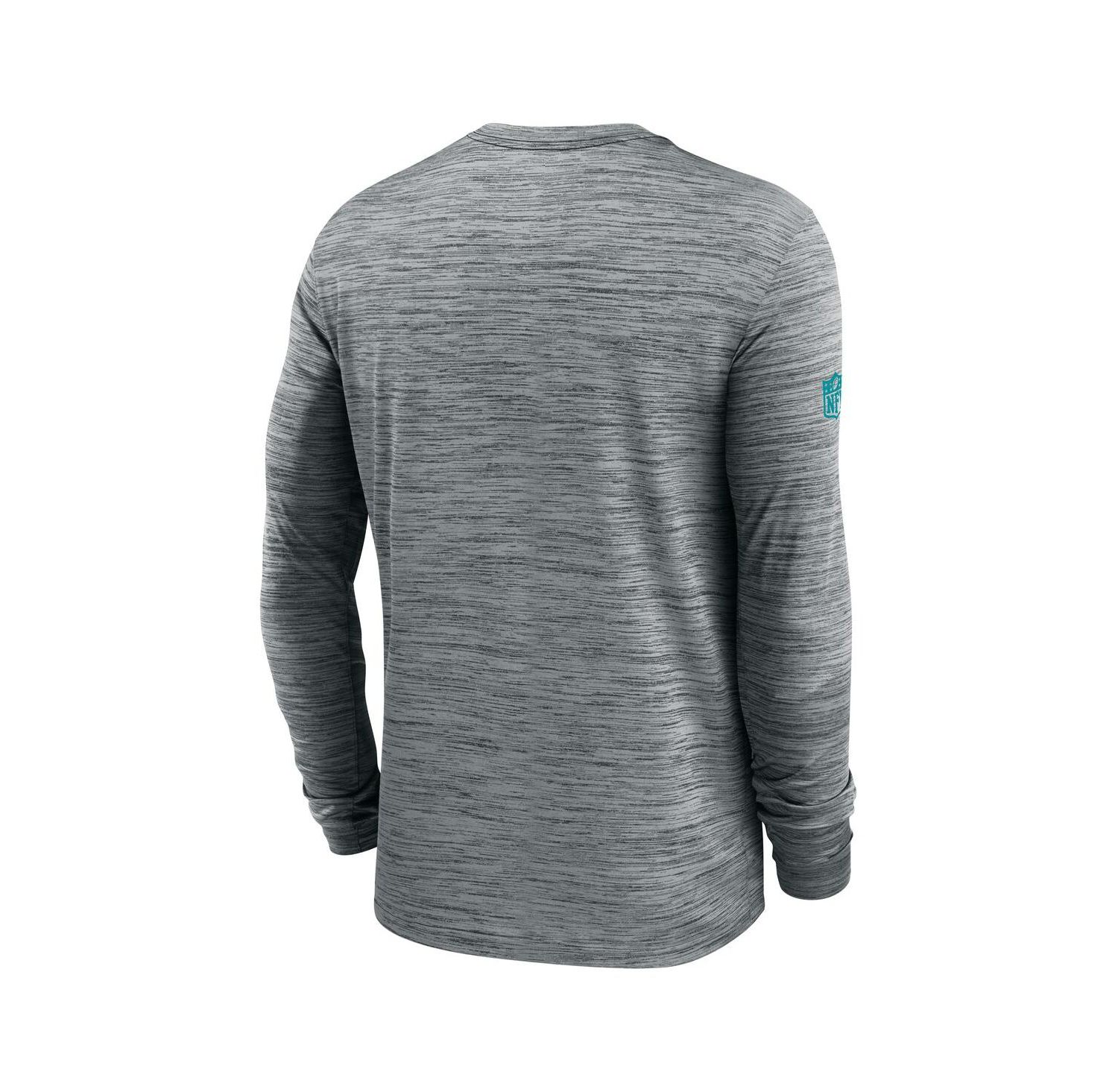 Men's Gray Miami Dolphins Sideline Velocity Performance Long Sleeve T-Shirt