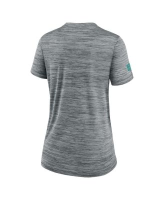 Women's Gray Miami Dolphins Sideline Velocity Performance T-Shirt
