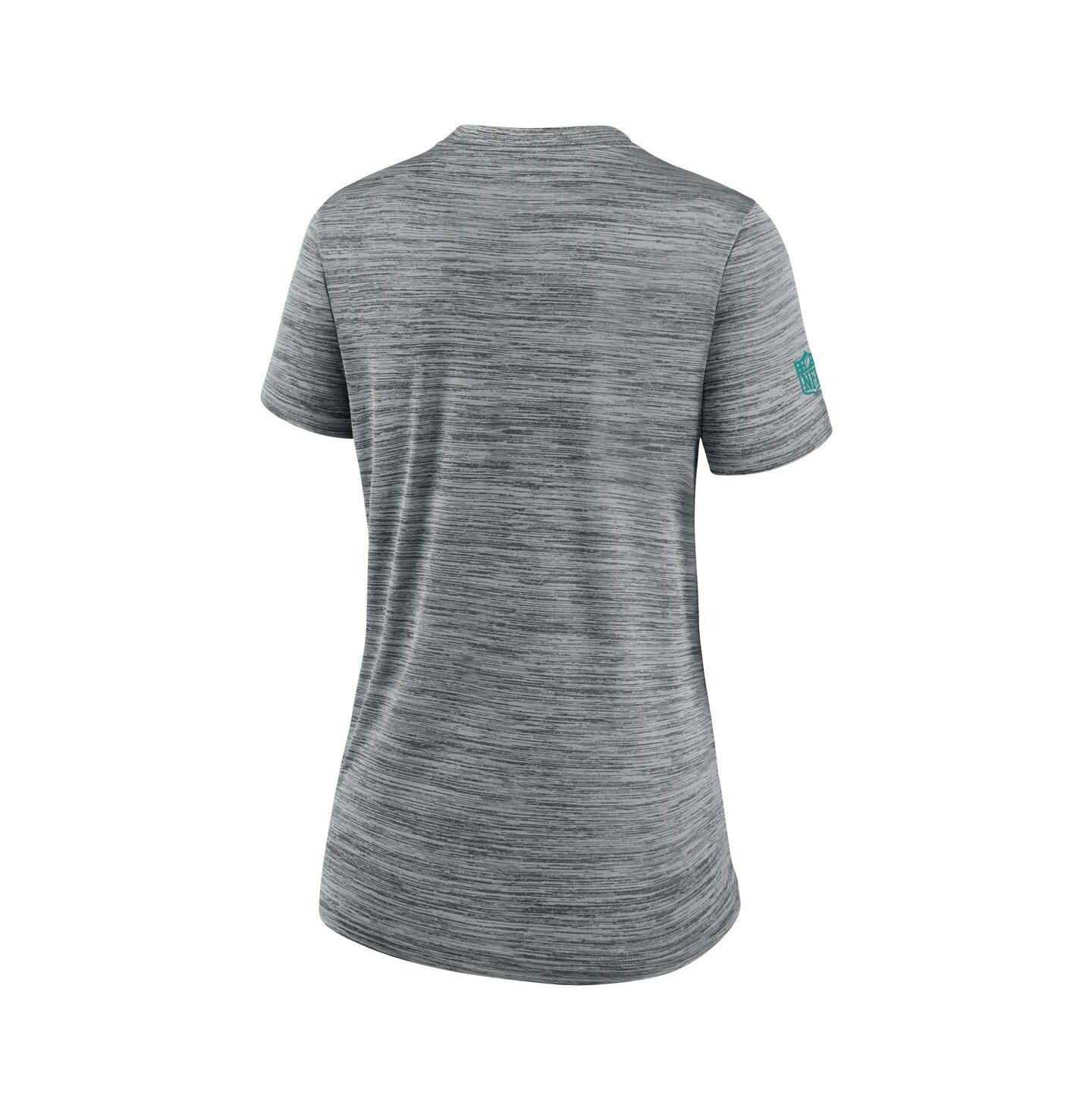 Женская футболка Nike Gray Miami Dolphins Sideline Velocity Performance — фото 3