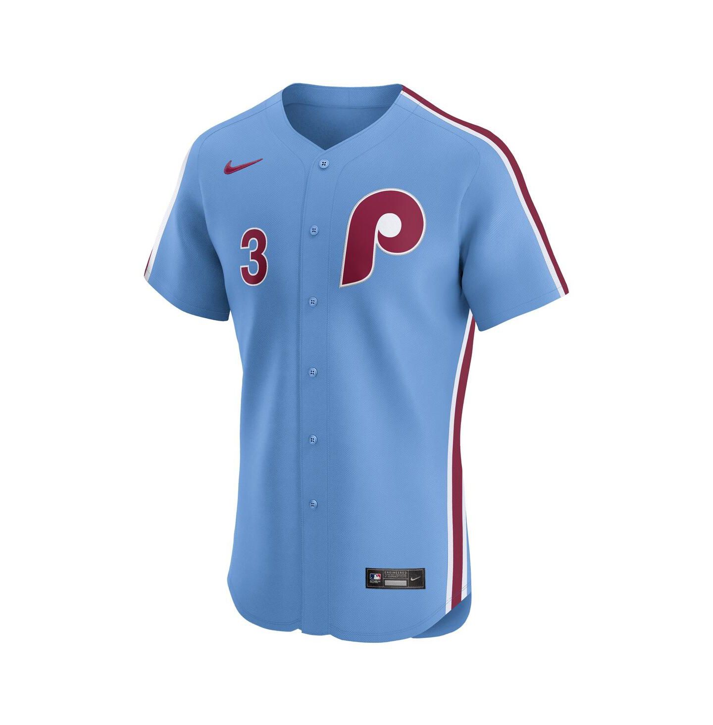 Мужской топ Nike Bryce Harper Light Blue Philadelphia Phillies Alternate Elite Jersey — фото 3