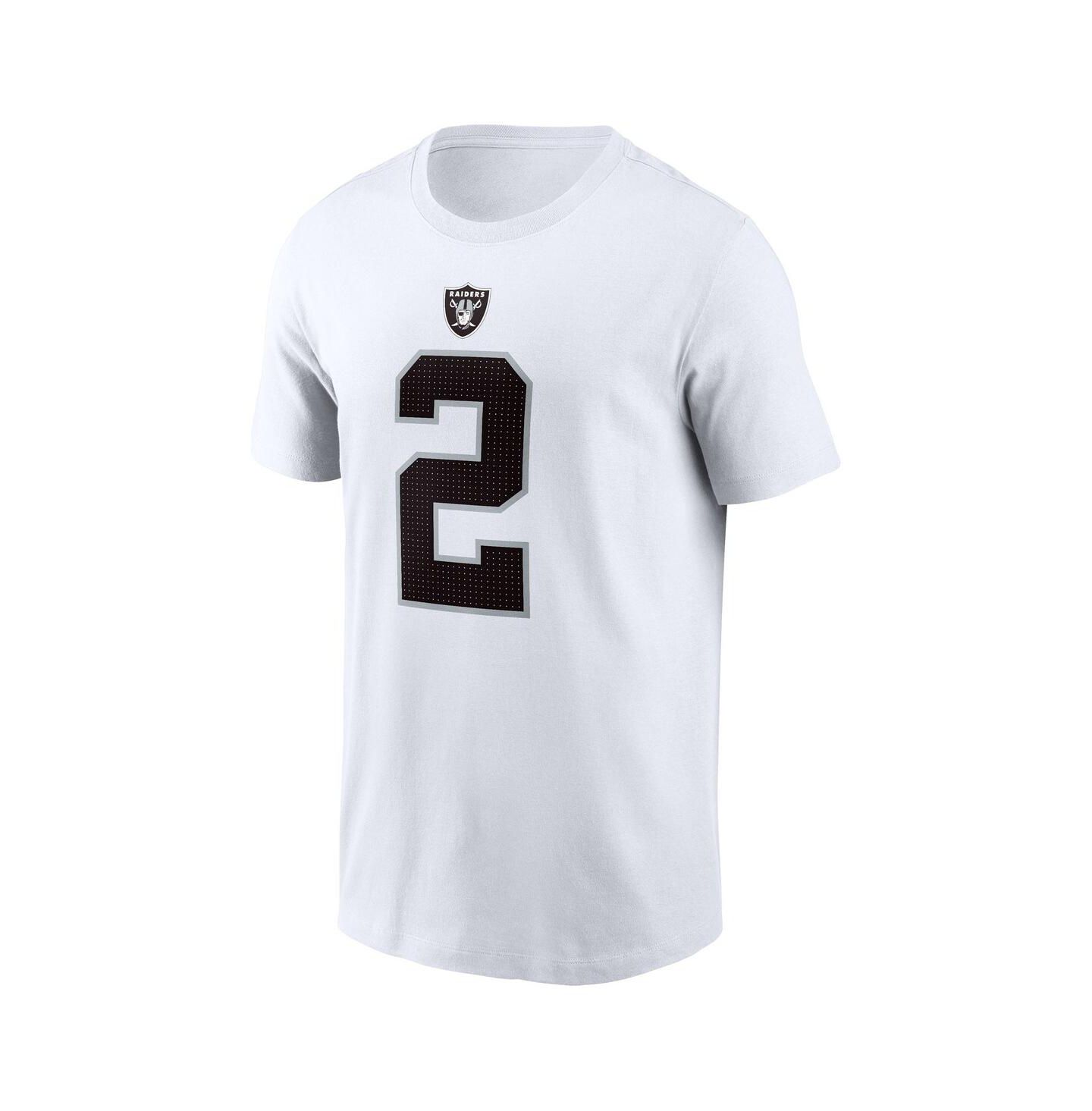 Мужская футболка Nike Ashton Jeanty White Las Vegas Raiders 2025 NFL Draft First Round Pick Player Name & Number — фото 2