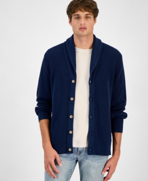 Мужской кардиган Sun + Stone Alvin Cardigan, цвет: Тёмно-синий