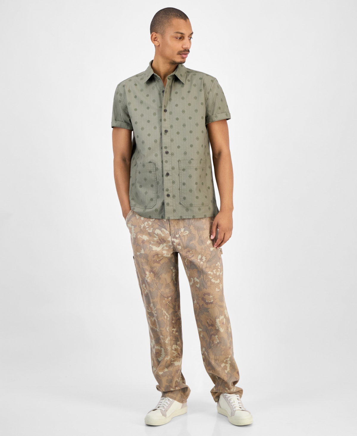 Sun + Stone Men's Printed Short-Sleeve Shirt, Macy's Exclusive