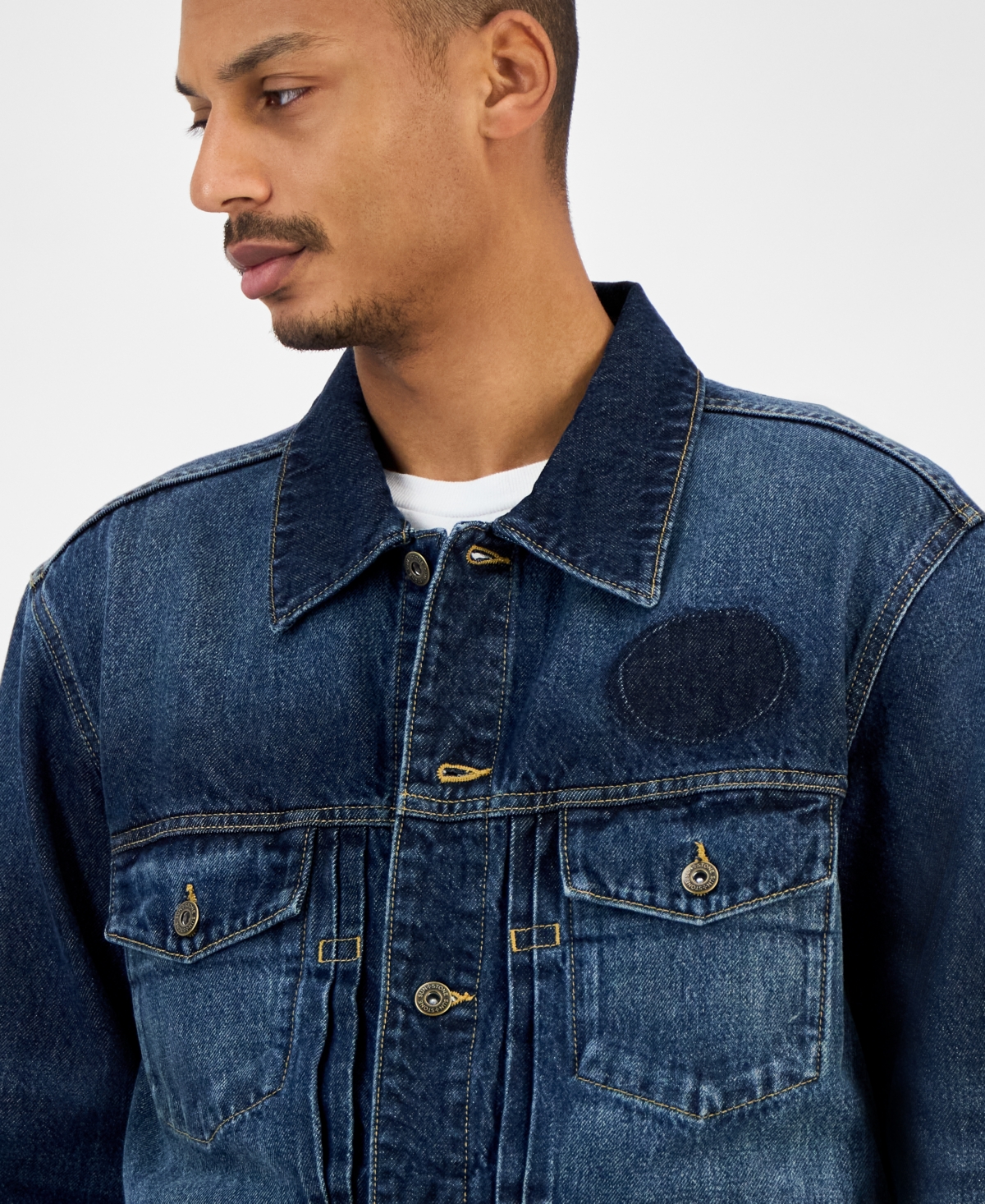 Sun + Stone Men's Denim Trucker Jacket, Macy's Exclusive In Blue