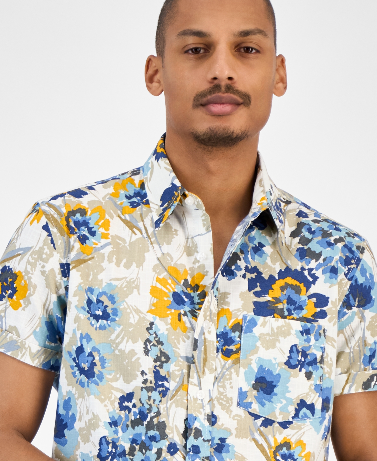 Sun + Stone Men's Floral-Print Short-Sleeve Shirt, Macy's Exclusive