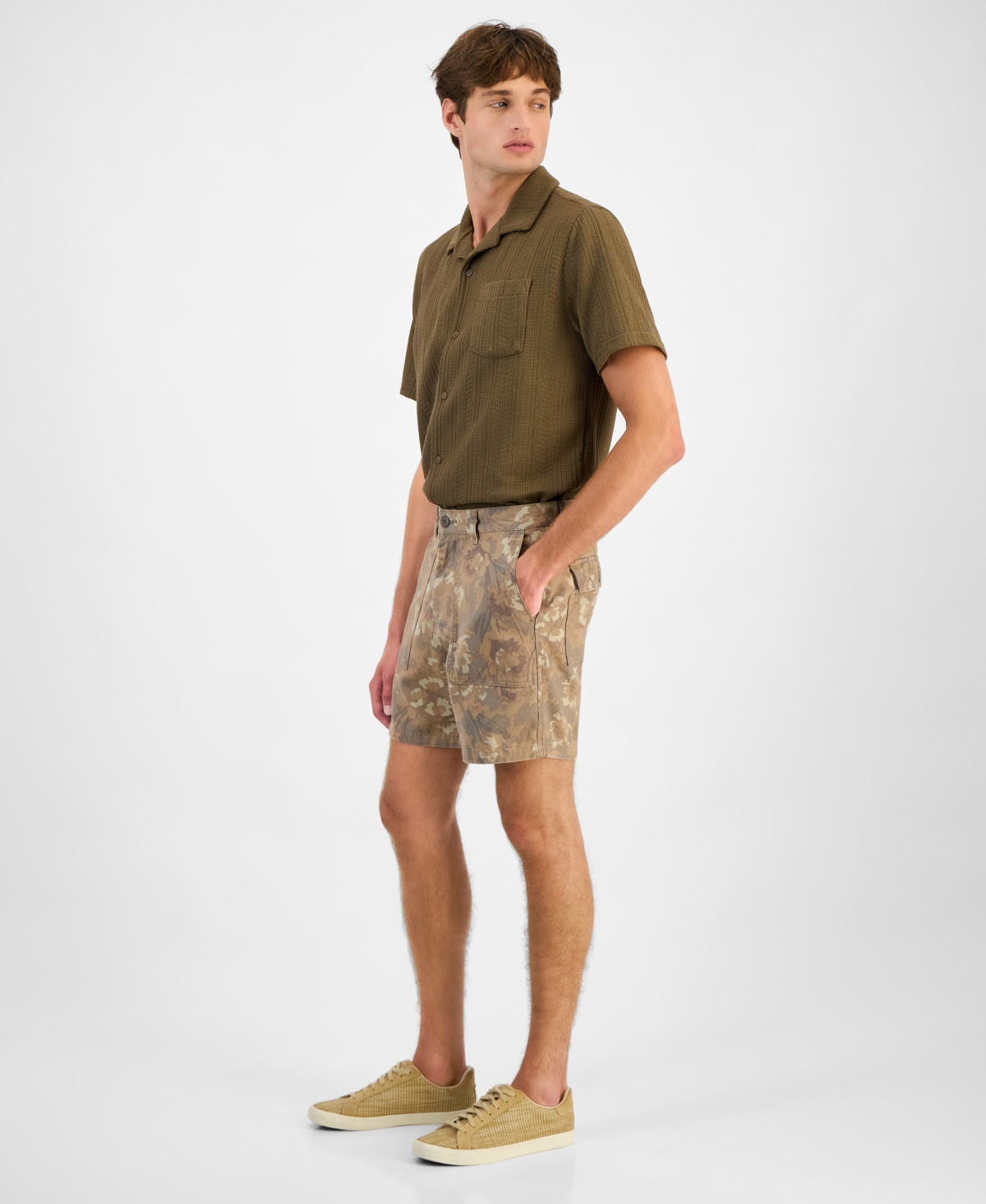 Sun + Stone Men's Camo Field Shorts, Macy's Exclusive In Brown