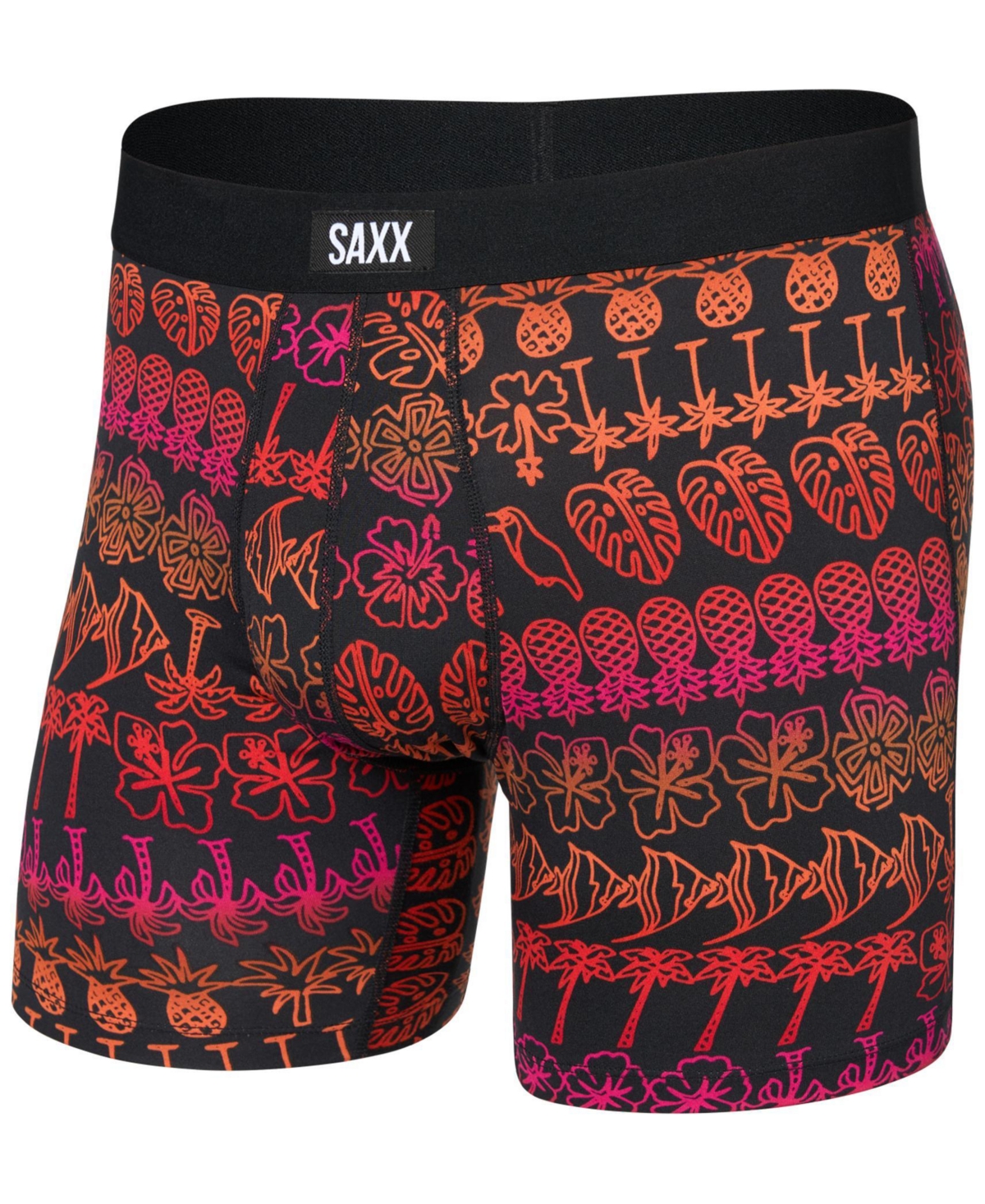 Saxx Men's Daytripper Moisture-wicking Printed Boxer Briefs In Burgundy