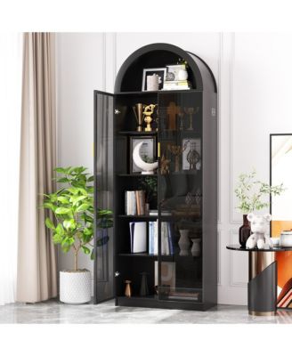 76" 8-Tier Display Cabinet with 3-Color Motion LED