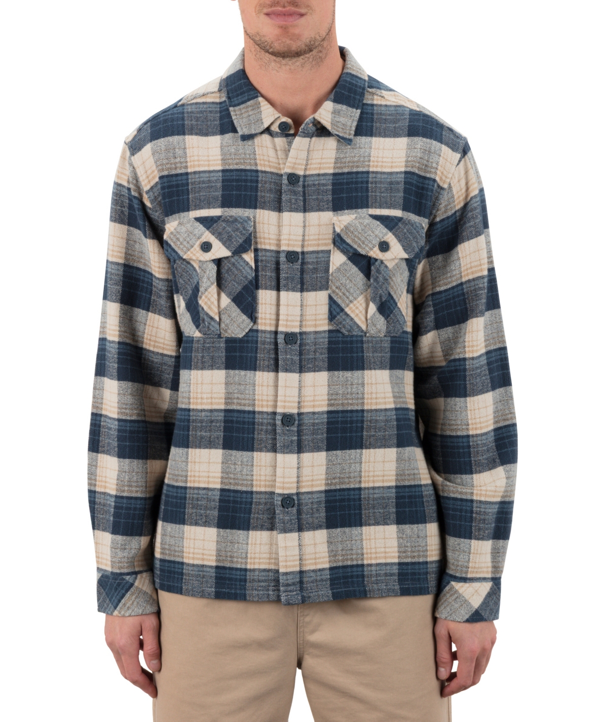 Men's Santa Cruz Seaside Flannel Long Sleeve Shirt - Armored navy
