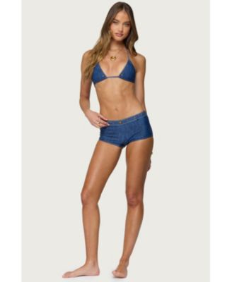 Women's Agnes Denim Printed Boyshort Bikini Bottom