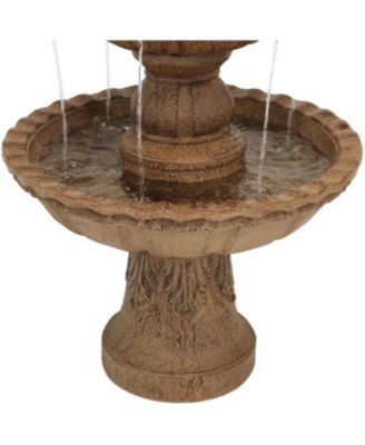 52"H Electric Fiberglass and Resin 4-Tier Pineapple Top Outdoor Water Fountain