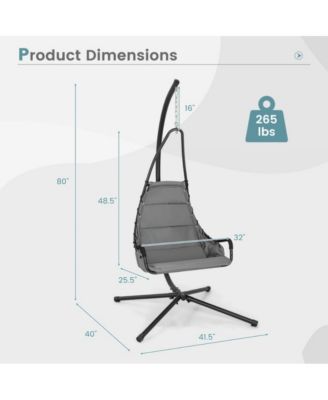 Hanging Chair Hammock with Stand and Extra Large Padded Seat